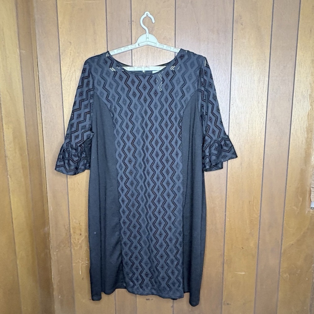 Catherines Dress Women's 3X‎ Black Lace Bell Sleeve Boho Whimsigoth Fairy Witchy